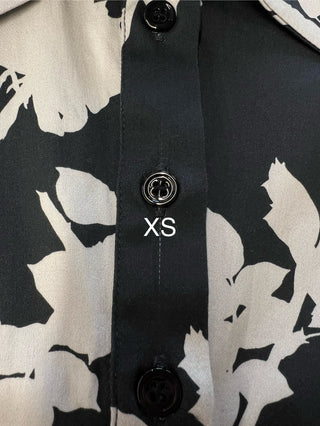 Chemisier noir à feuillage crème IMP* (XS-S)