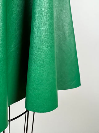 Emerald Green Leather Skater Skirt (6)