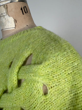 Lime Green Knit Sweater with Braided Detail Washable (4-8)