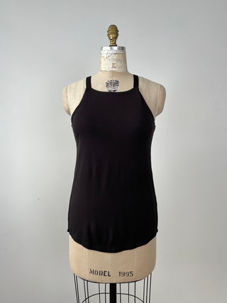 Black technical top with crossed back (S+M)