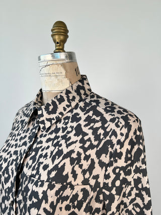 Washable Leopard Print Shirt Dress (4-16)