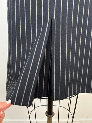 Navy straight skirt with white stripes (8)