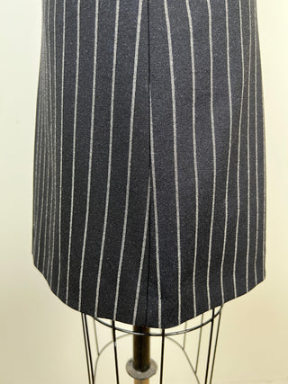 Navy straight skirt with white stripes (8)