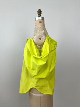 Neon lime top with buckle neckline (S)