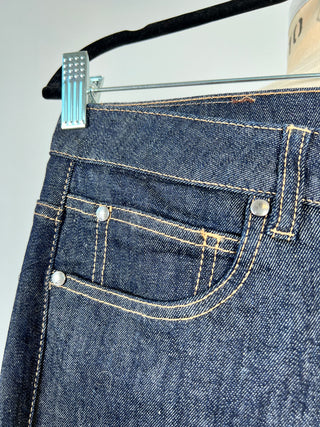 Pantalon en denim bleu à revers (8-10-14)