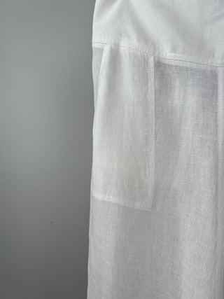 Pantalon sarouel en lin blanc crème (S)