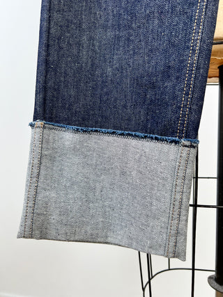 Pantalon en denim bleu à revers (8-10-14)