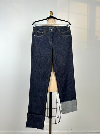 Pantalon en denim bleu à revers (8-10-14)