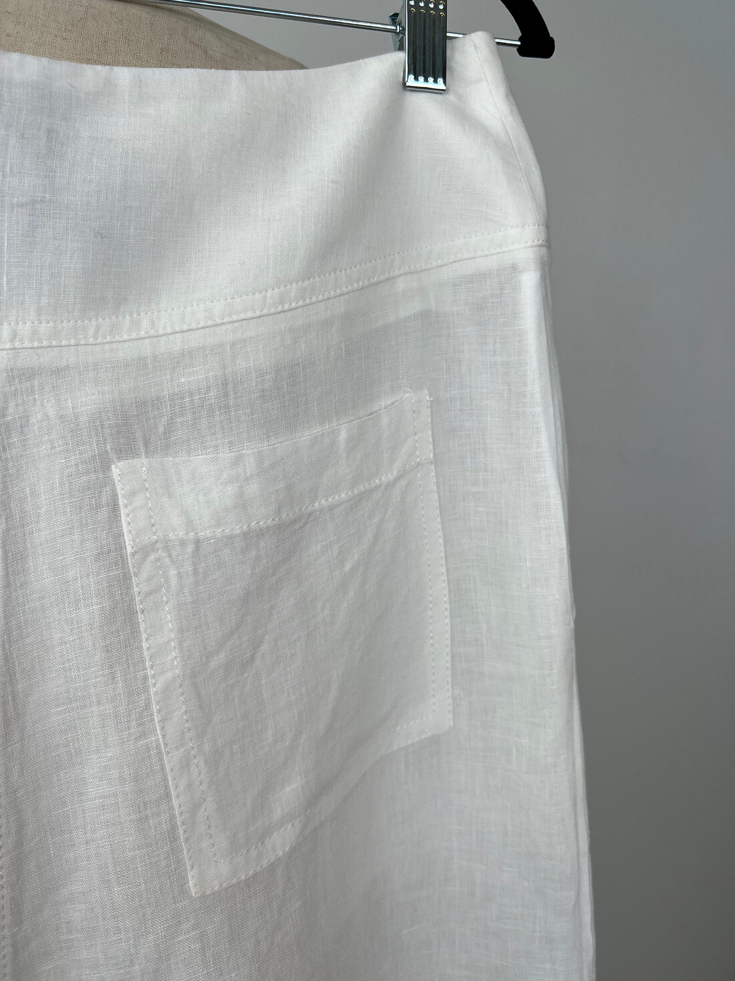 Pantalon sarouel en lin blanc crème (S)