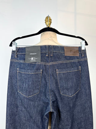 Pantalon en denim bleu à revers (8-10-14)