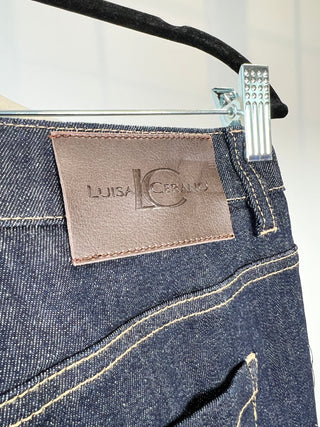 Pantalon en denim bleu à revers (8-10-14)