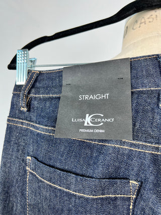 Pantalon en denim bleu à revers (8-10-14)