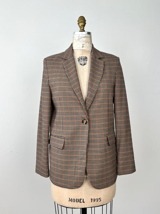 Blazer à jacquard tartan camel (6-10-12)