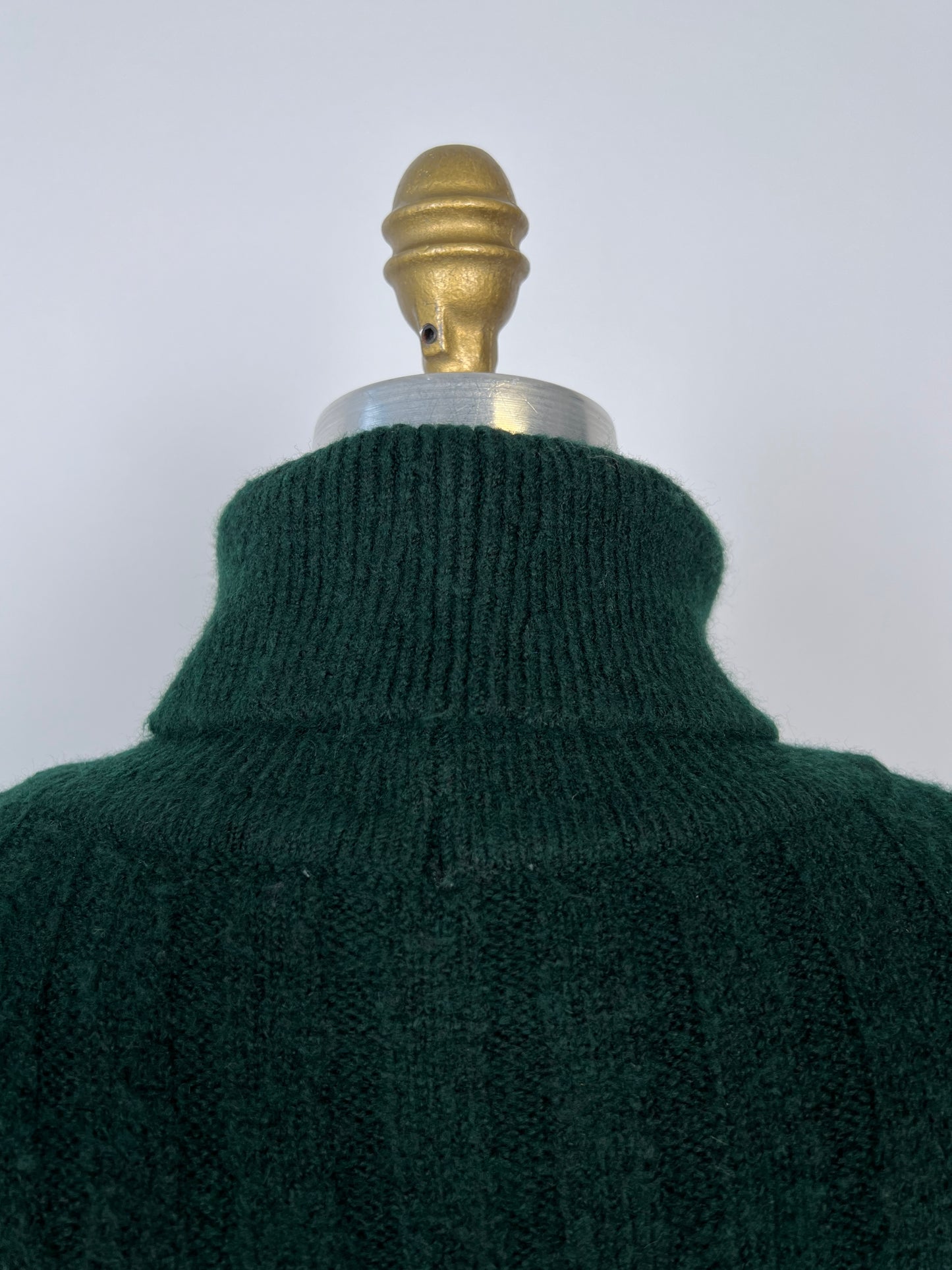 Robe vert forêt en tricot à col roulé (S)