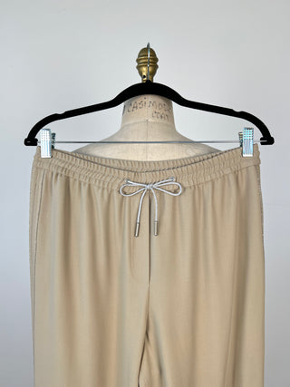 Sand palazzo/jogger pants with glittery braids (6/8)