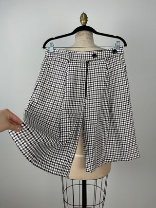 Short tailleur en coton pied de poule (M)