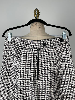 Short tailleur en coton pied de poule (M)