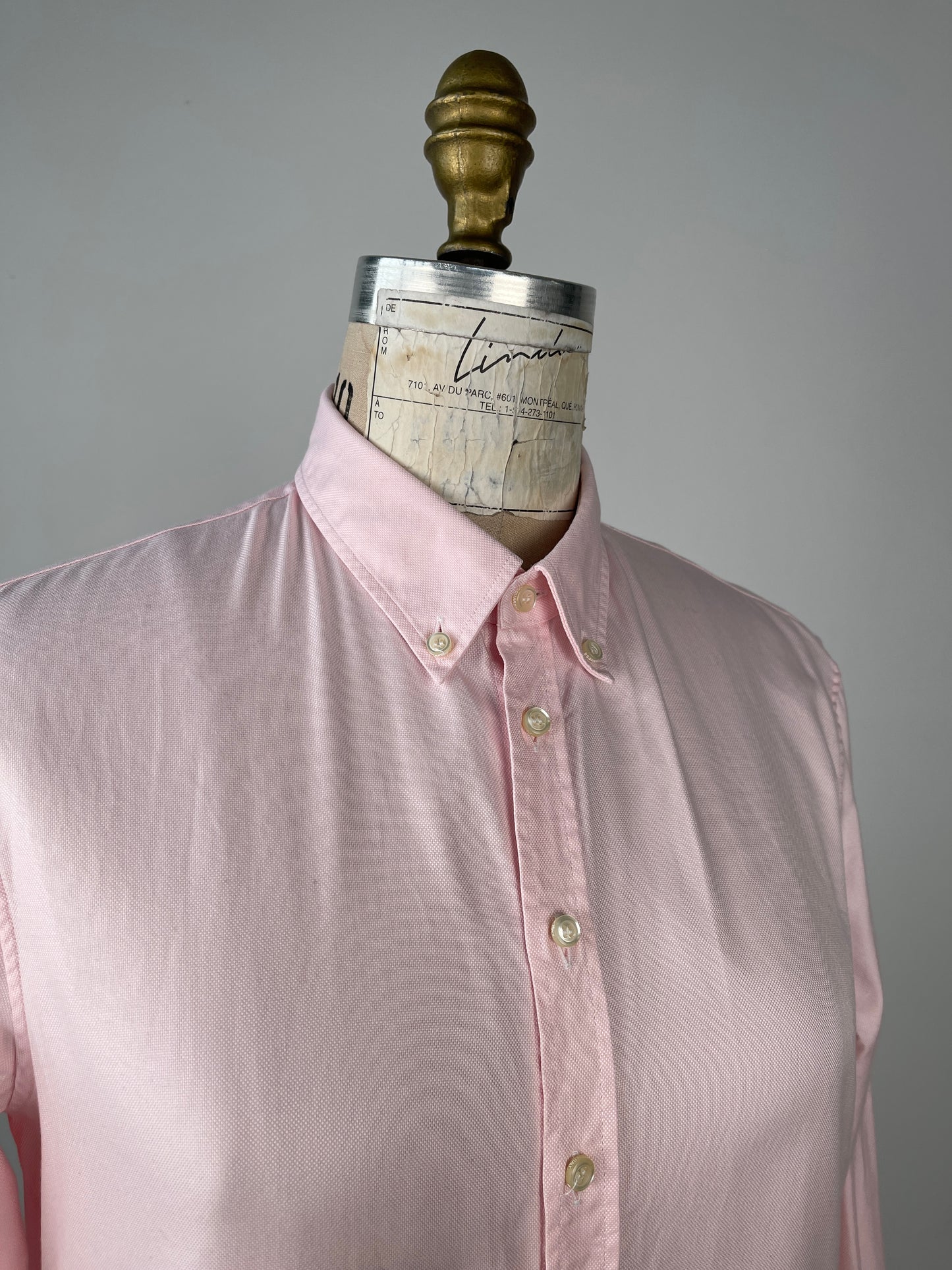 Chemise homme en coton surpiqué rose (M)