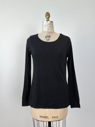 T-shirt noir effet vintage (L)