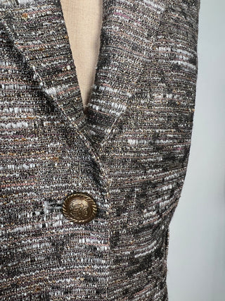 Sleeveless metallic weave blazer (XXS)