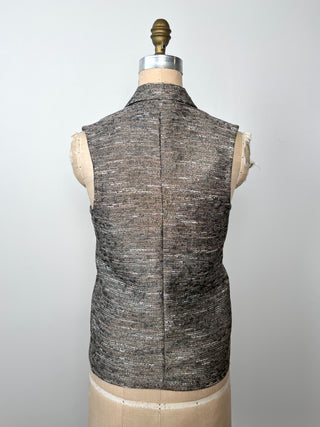 Sleeveless metallic weave blazer (XXS)