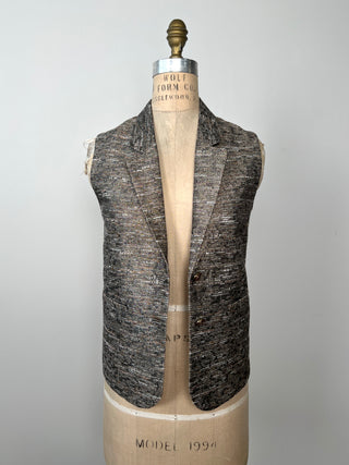 Sleeveless metallic weave blazer (XXS)