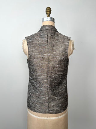 Sleeveless metallic weave blazer (XXS)