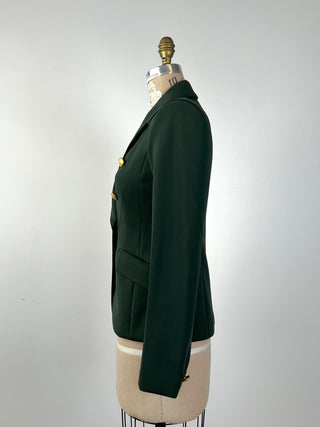 Blazer cintré vert satiné (2)