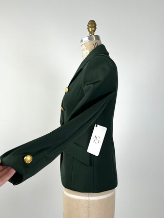 Blazer cintré vert satiné (2)