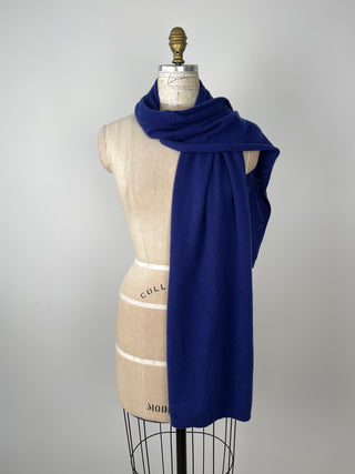 Foulard pur cachemire bleu