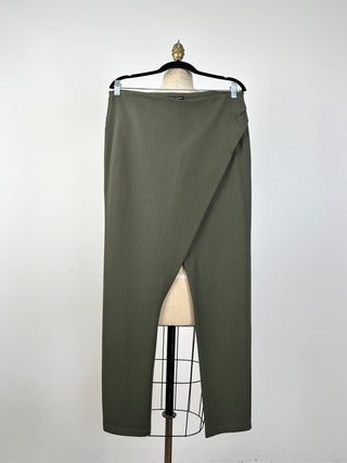 Khaki wrap-effect pants (L)