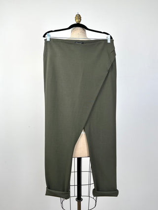 Khaki wrap-effect pants (L)