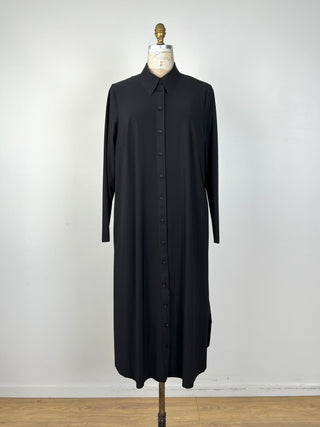 Robe chemisier en microfibre noire (12 à 16)