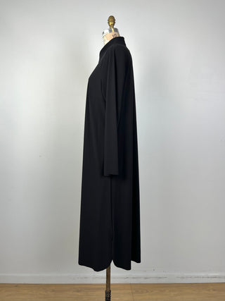 Robe chemisier en microfibre noire (12 à 16)