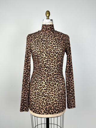 Leopard turtleneck sweater (4-8)