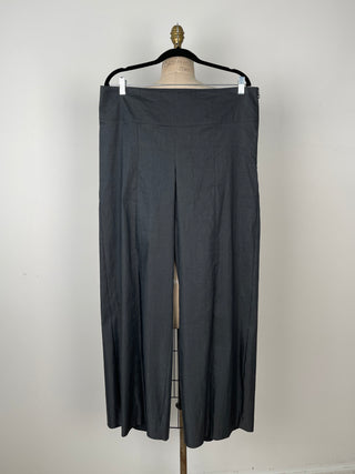 Anthracite techno linen straight leg pants (XL)