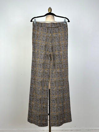 Yellow tartan flannel knit pants (6)