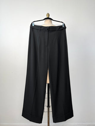 Pantalon tailleur noir à pinces lavable (8 à 14)