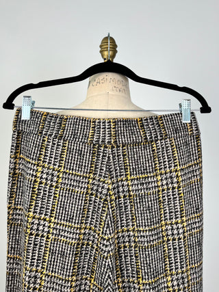 Yellow tartan flannel knit pants (6)