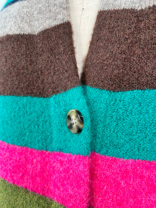 Veste cocooning à rayures multicolores (6)