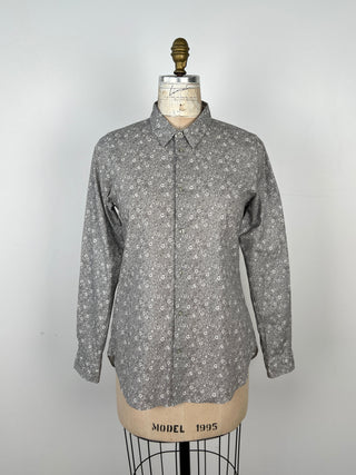 Grey and cream floral organic cotton blouse (6)