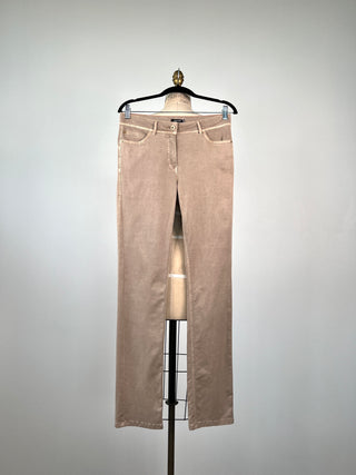 Pantalon taupe extensible à coupe cigarette (S/M))