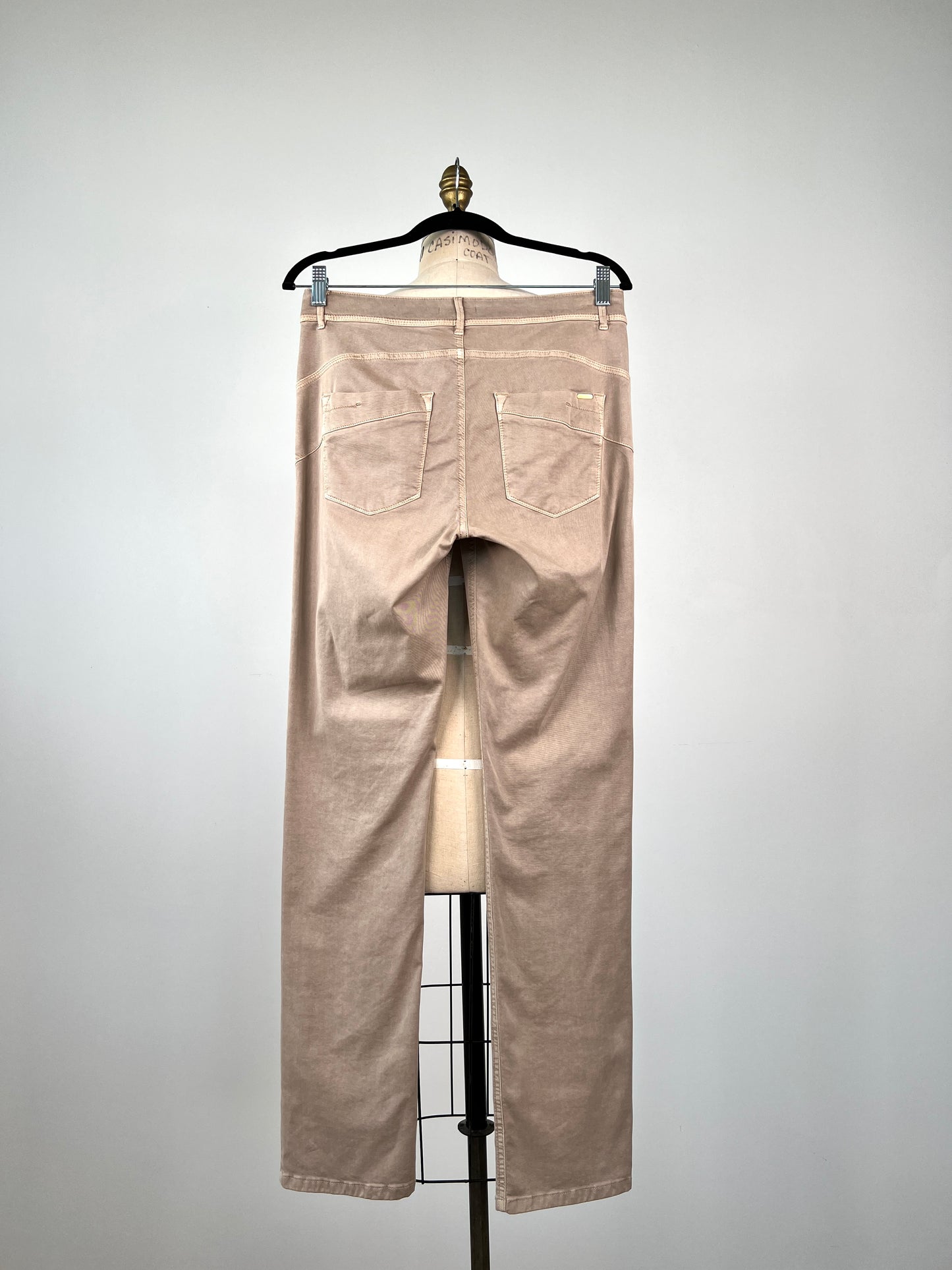 Pantalon taupe extensible à coupe cigarette (S/M))