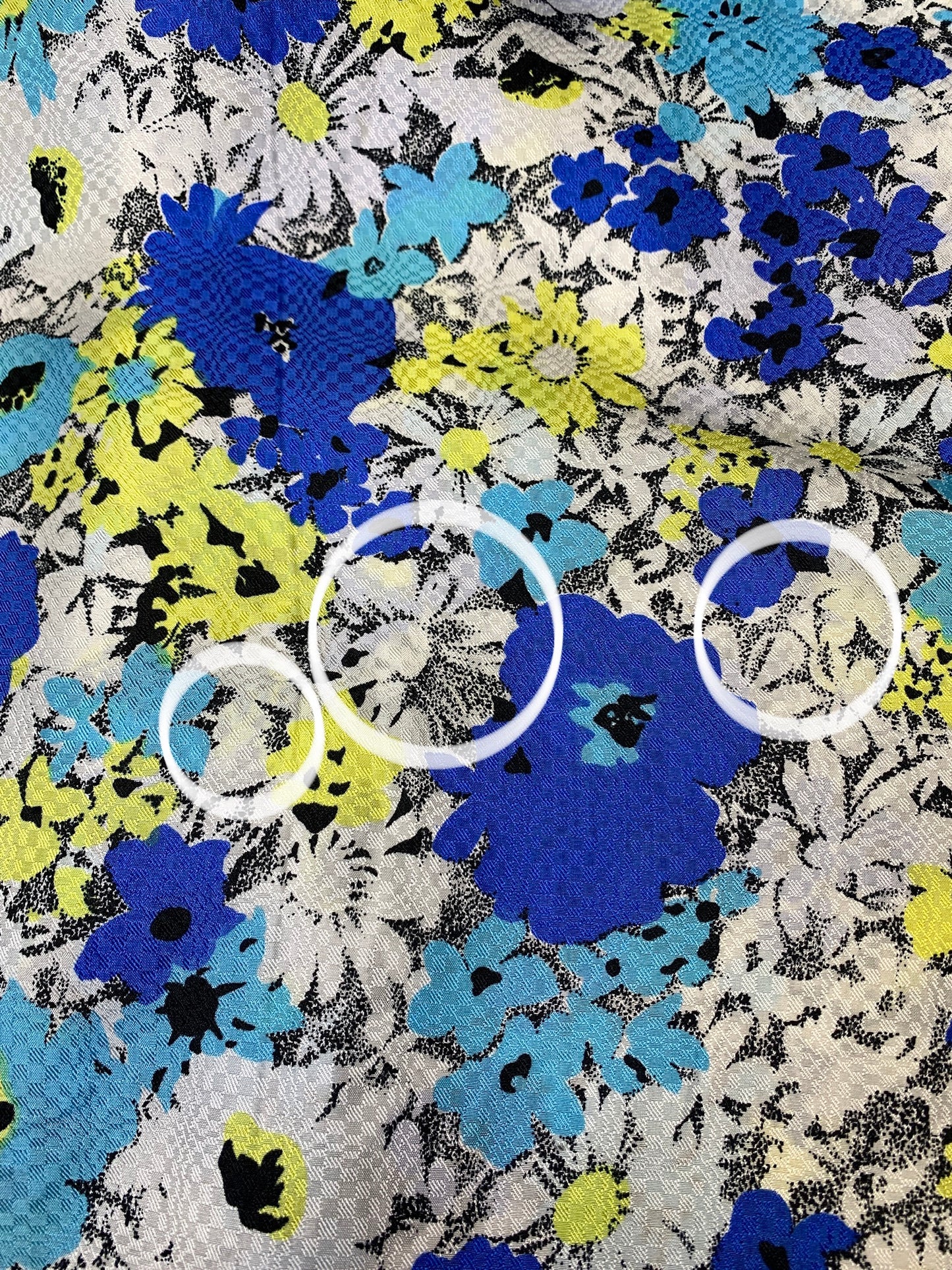 Jupe portefeuille vintage florale bleu / jaune (L)