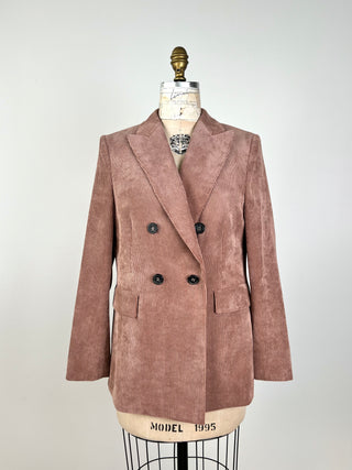 Blazer en corduroy rose thé (10)