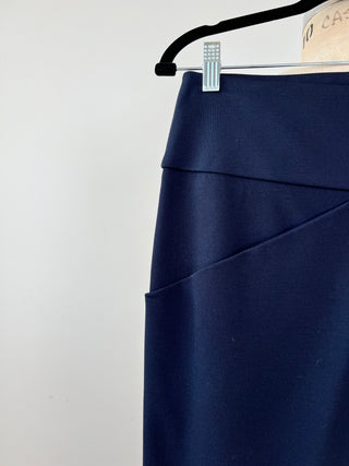 Navy wrap-effect pants (XS to L)