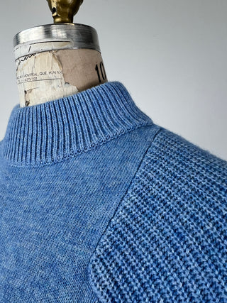 Long sweater in heather lavender blue knit (6 to 12)