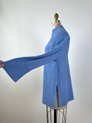 Chandail long en tricot bleu lavande chiné (6 à 12)