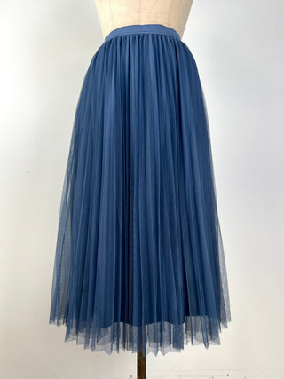 Jupe en tulle plissée bleu ardoise (6)