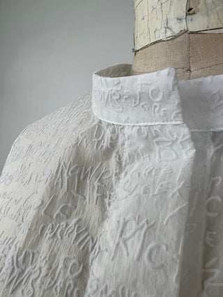 White tunic with velvet lettering (S)